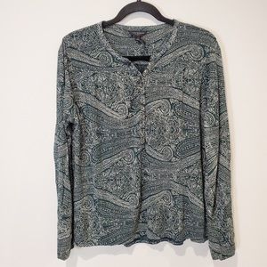 Lucky Brand Paisley Print Blouse NWOT